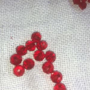 Violet, Red And Glass Beads Stone Bead