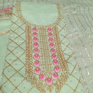 Embroidery Work Chanderi Suit