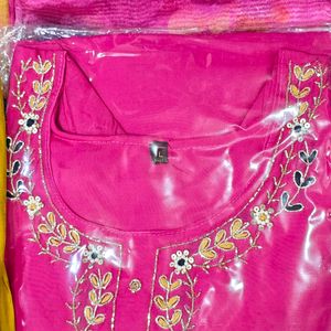 Stitched Kurta Set With Digital Dupatta