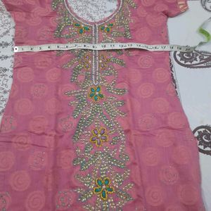 Pink Chooridar Chanderi Party Suit