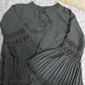 Grey Formal Casual Top