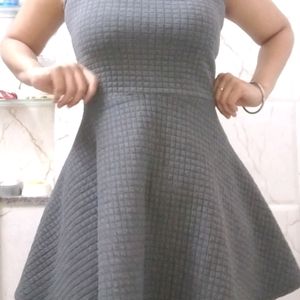 A Cute Grey Party Dress For Semi Winters