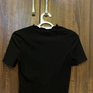 Zara Black Lettuce Trim Top