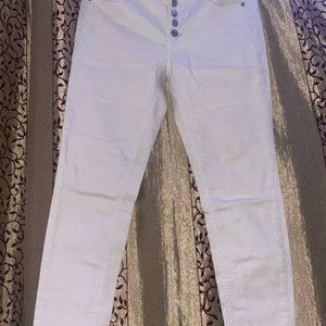 White Straight Jeans For Womens