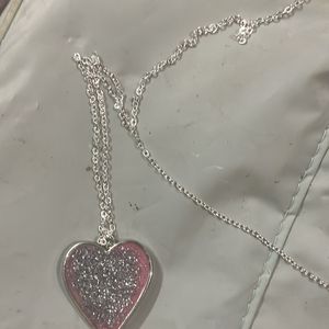 Dainty Pink Coloured Heart Pendant