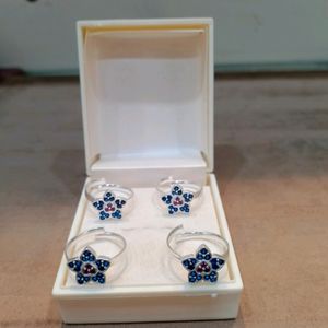 Blue Diamond Star Toerings Pure Silver