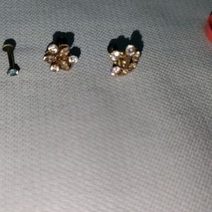 2 Pure Gold Noise Flower Pins