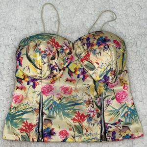 prettiest tropical padded corset top