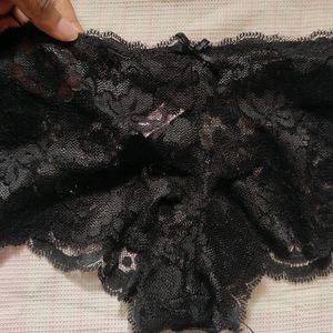 Black Net Brief Panty