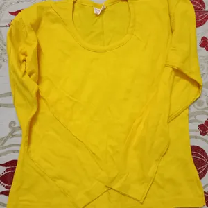 Large Size Yellow Full Sleeves Tshirt