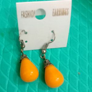 Stone Earrings Yellow Colour