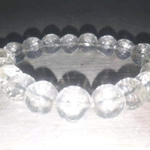 Natural Real Clear Quartz Diamond cutting Bracelet