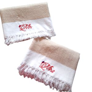 King Size Couple Embroidery Towel Set