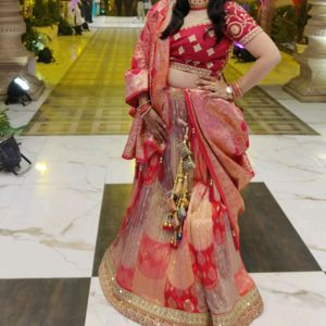 Pink Lehenga With Banarasi Dupatta