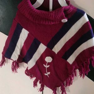 Girls Pucho Style Sweater