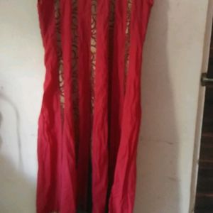 Maroon Anarkali Top