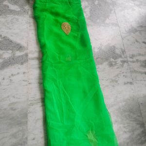 Home Made embroidery green colour designing sari