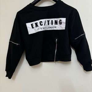 Black Crop Sweatshirt