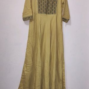 Cream Rounded Long Kurti