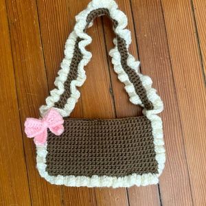 Crochet Ruffle 🩷 Shoulder Bag