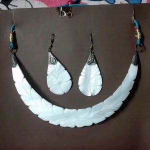 Shell Necklace and Earrings