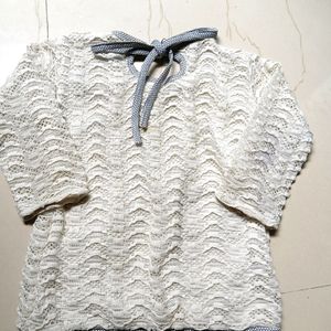 White Net Top (Elbow Sleeve)