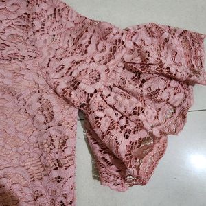 Mauve Days Faballey Pink Lace Top