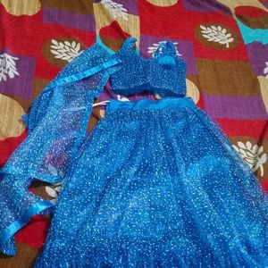 New Blue Lahenga 9-10 Years Only Cash