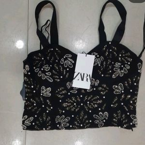 Zara Handwork Bustier Top