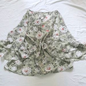 Floral Print Chiffon Top