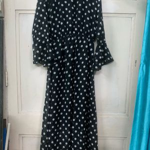 Black and White Polka Dots Maxi Dress