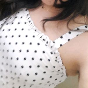 White Dotted Polka Dress