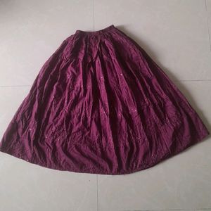 Beautiful Knee-length Skirt With Golden Sequins