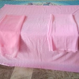3Piece Chikankari Pink Suit Set( Unstitched)
