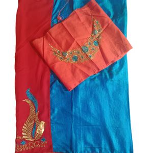 Party Wear Zari Work Saree