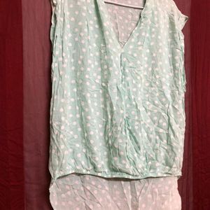 High-low Sea Green Top