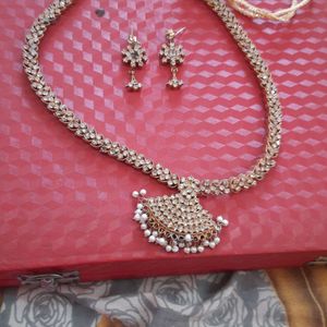 Long American Diamond Necklace Set