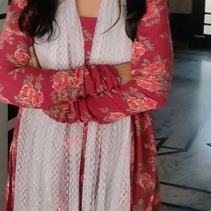 Red long Sleeves Kurta