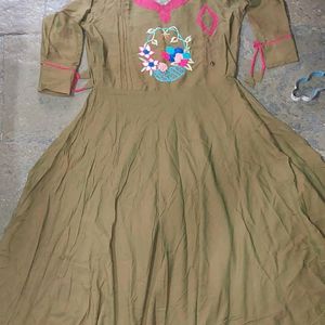 Full Flaired Rajwadi Onepiece Kurti