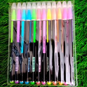 Set Of 12 Neon Pastel Pens