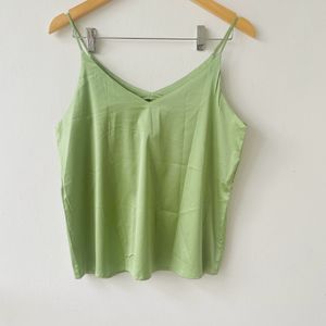 Lime Green Satin Tank Top