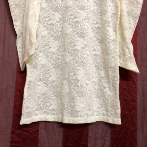 Cream Short Sleeve Top