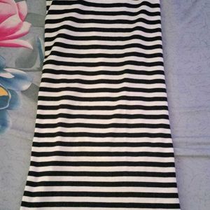 Black And White Striped Mermaid Skirt