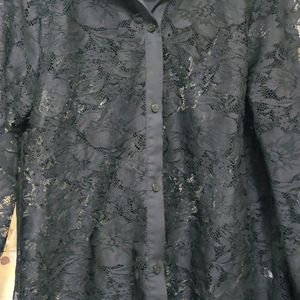 Womens Black Lace Shirt [Vintage Look]