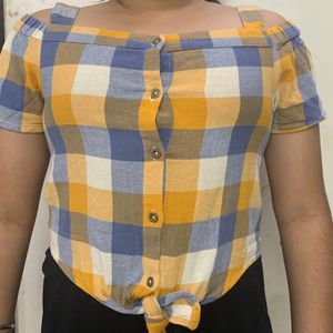 Checked Cropped Shirt