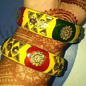 Anshi Creations Lac Bangle( Set Pack Of 2)