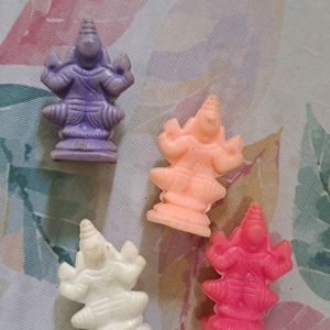 Small colourful Plastic Ganesha (Set Of 4).