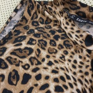 SHEIN Leopard print Halter neck Bodycon Dress