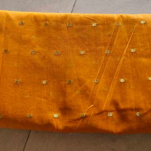 Mustard Yellow Chanderi Silk Saree