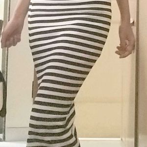 Black And White Striped Mermaid Skirt